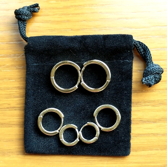 Arielle 3 Pair Huggie Hoop Earrings - Picture 2 of 7